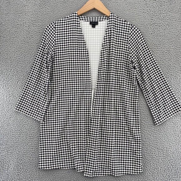 J. Jill Sweaters - J Jill Sweater Womens Small Black Houndstooth Wearever Cardigan 3/4 Sleeves Knit